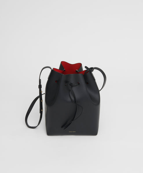 Mansur Gavriel Lilium large black leather bucket bag