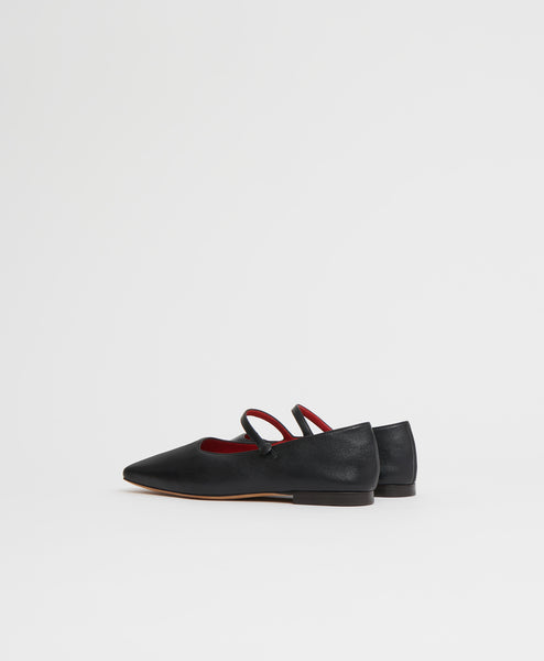 Square Toe Mary Jane - Black/Flamma