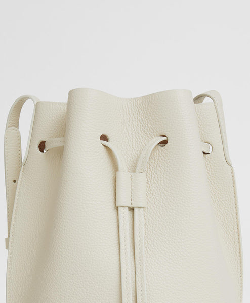 White Leather Bucket Bag