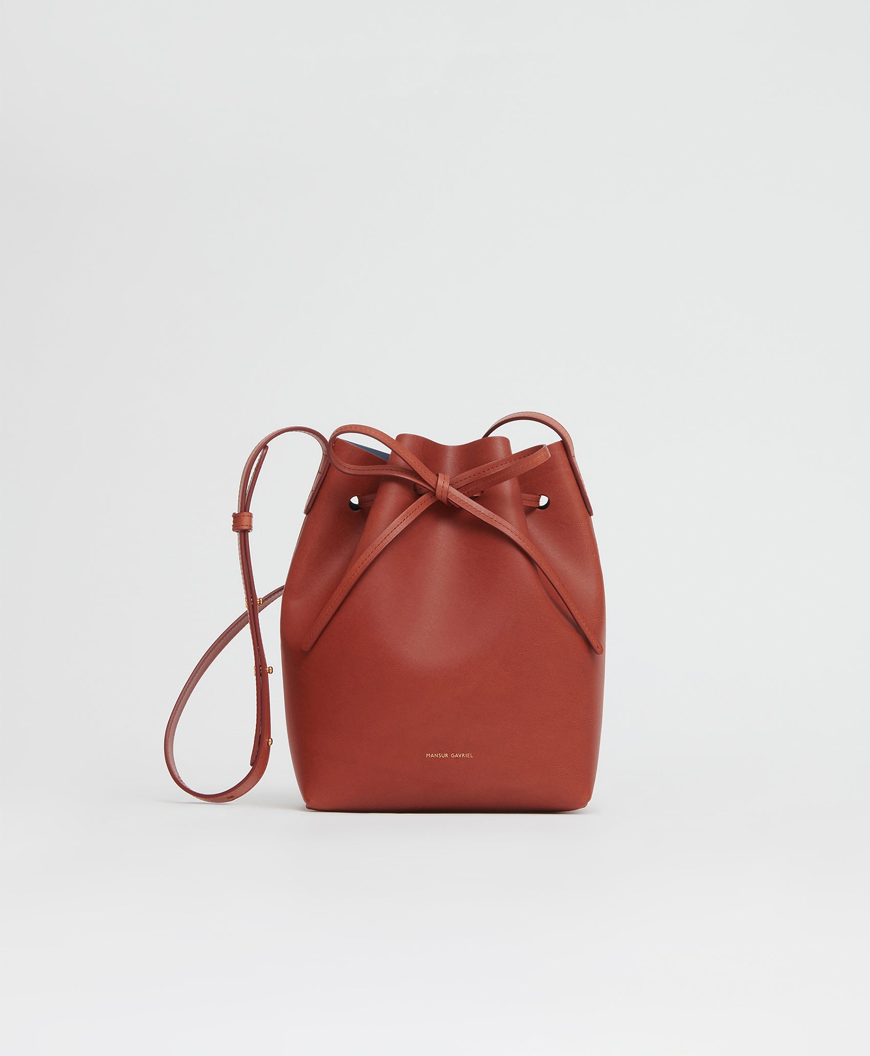 Mansur gavriel saffiano hot sale mini bucket bag