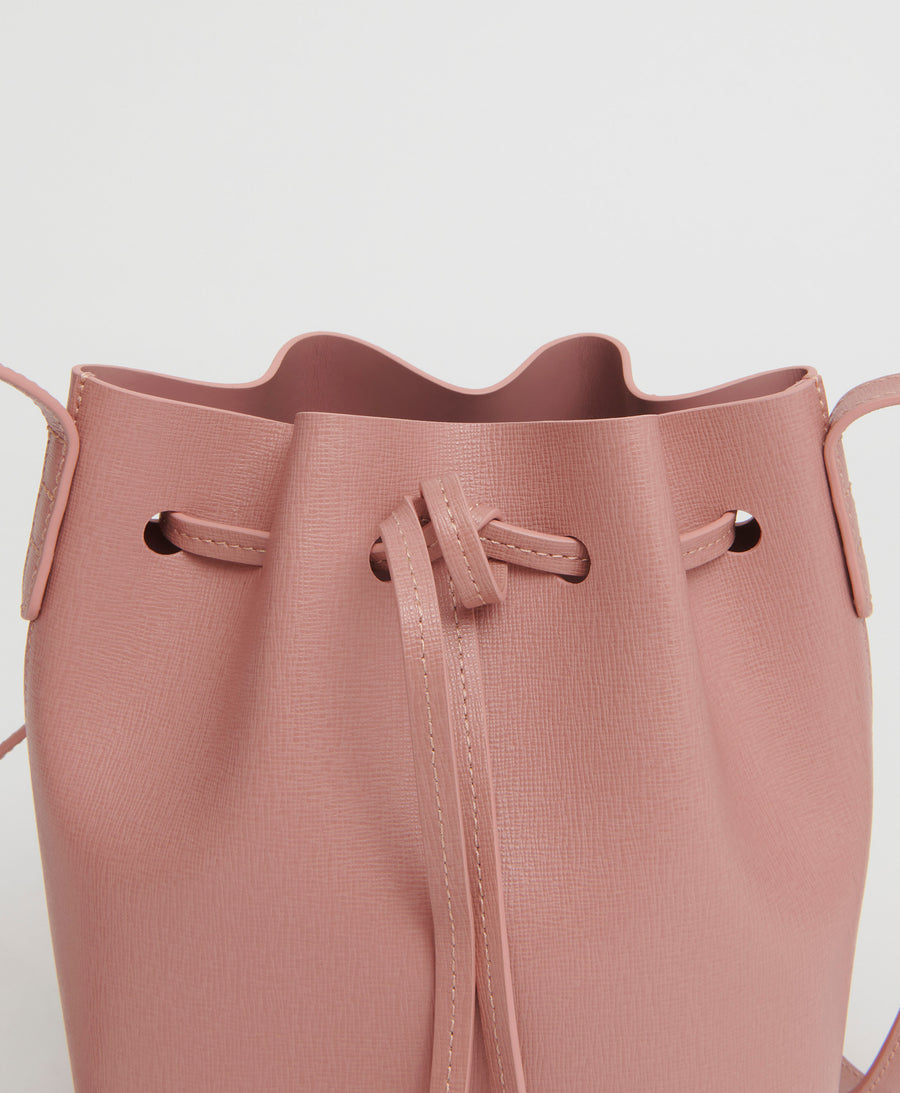Mansur Gavriel Mini Mini Bucket Bag Camel/Light Pink Leather