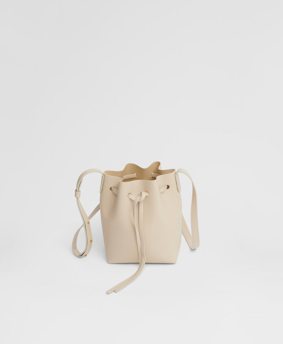 Mansur Gavriel Saffiano Mini Mini Bucket Bag in Blush