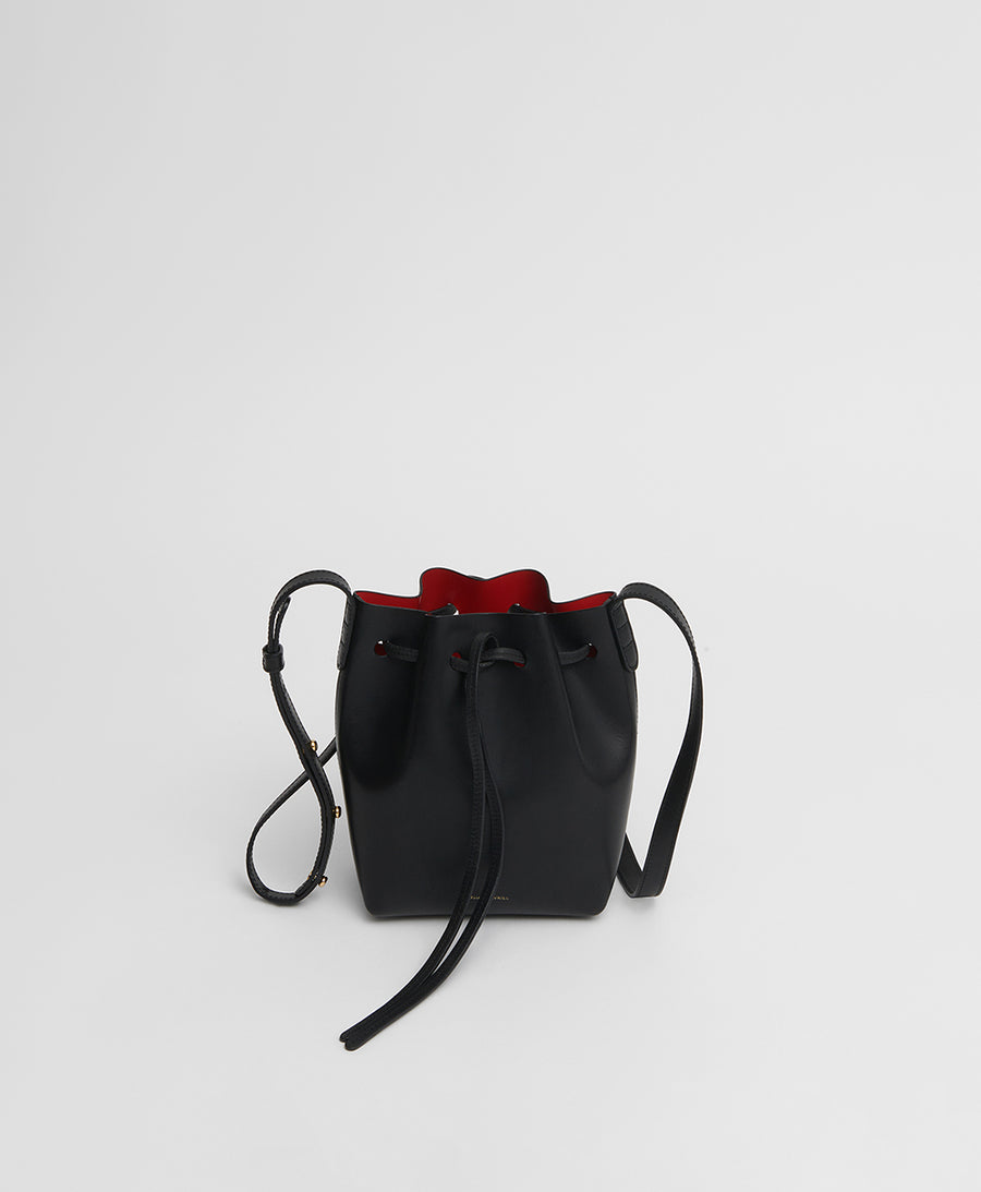 Mansur Gavriel Mini Saffiano Leather Bucket Bag Sand