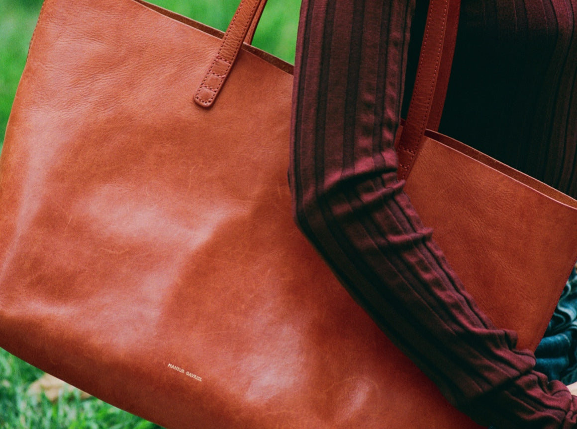 Mansur Gavriel Vegetable-Tanned Leather Cross-Body Bag in Brown