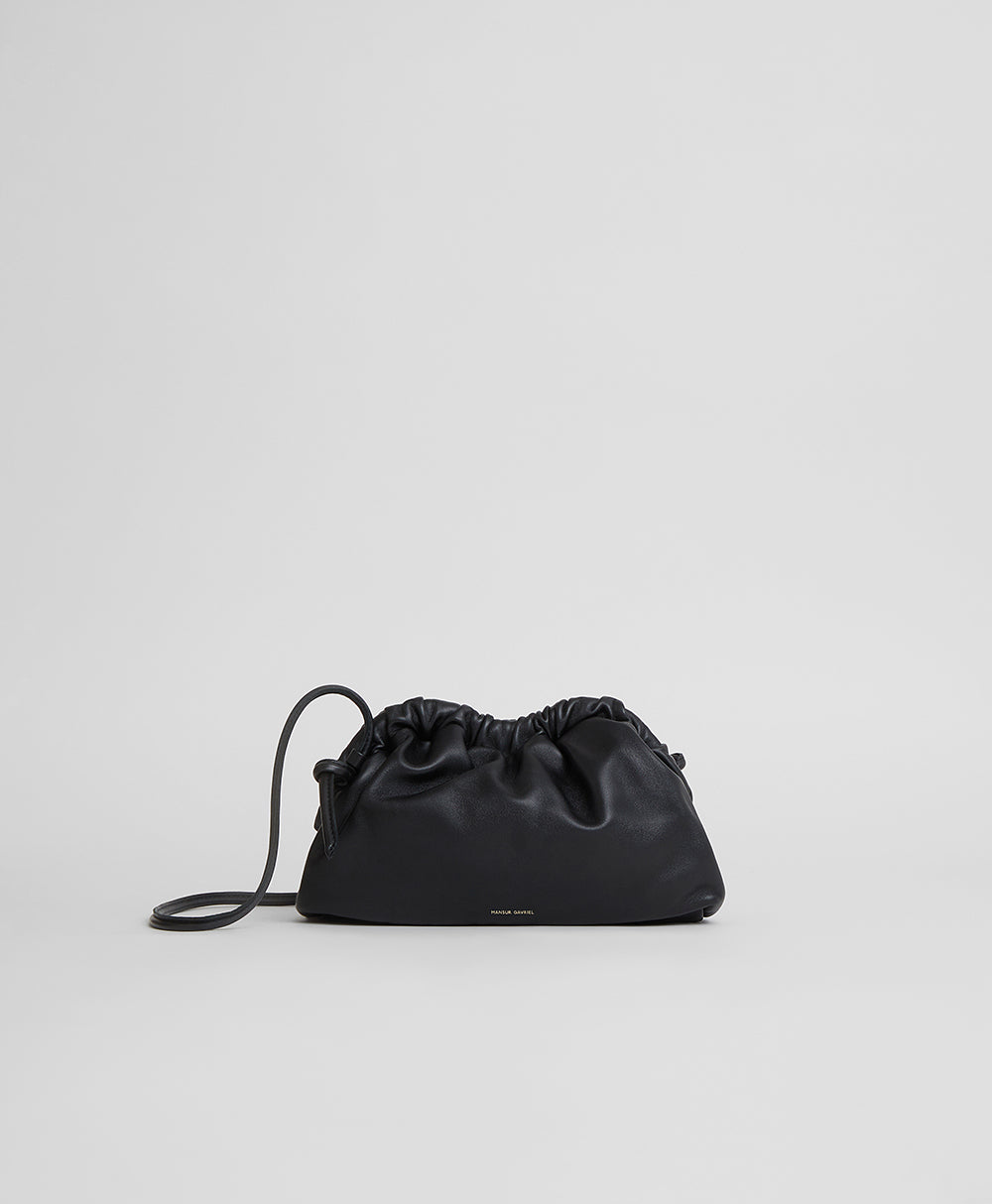 Mansur Gavriel Black/Flamma Saffiano Leather Mini Mini Bucket Bag