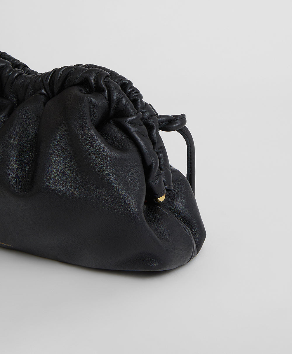 Black leather evening outlet bag