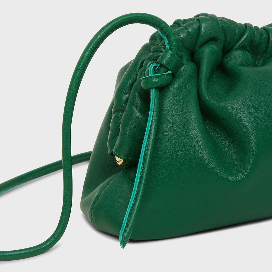 Pouch Mini Leather Clutch in Green - Bottega Veneta