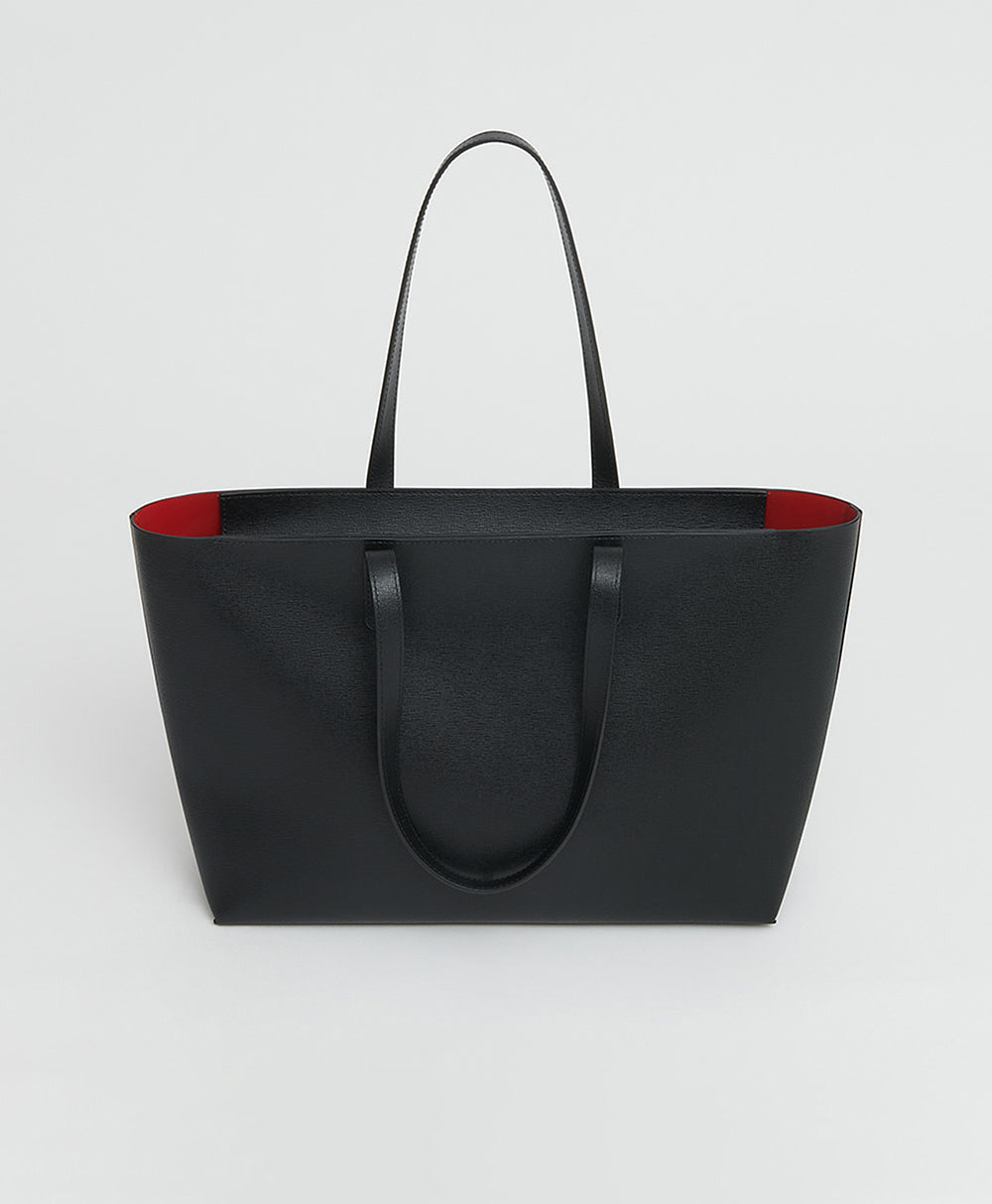 Black tote bag red interior online