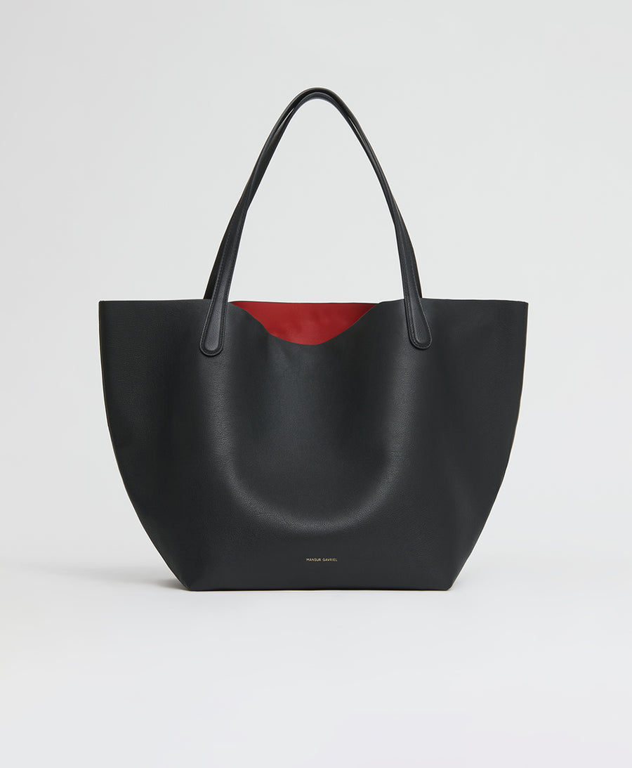 Black Woven Vegan Leather Shopper Bag Large Handbag Soft Purse for Work
