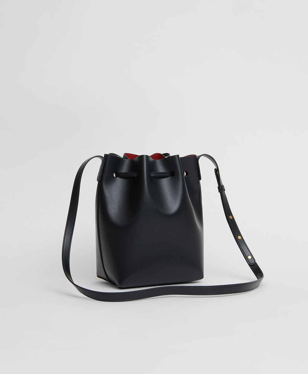 Vegan Apple Bucket Bag - Black/Flamma