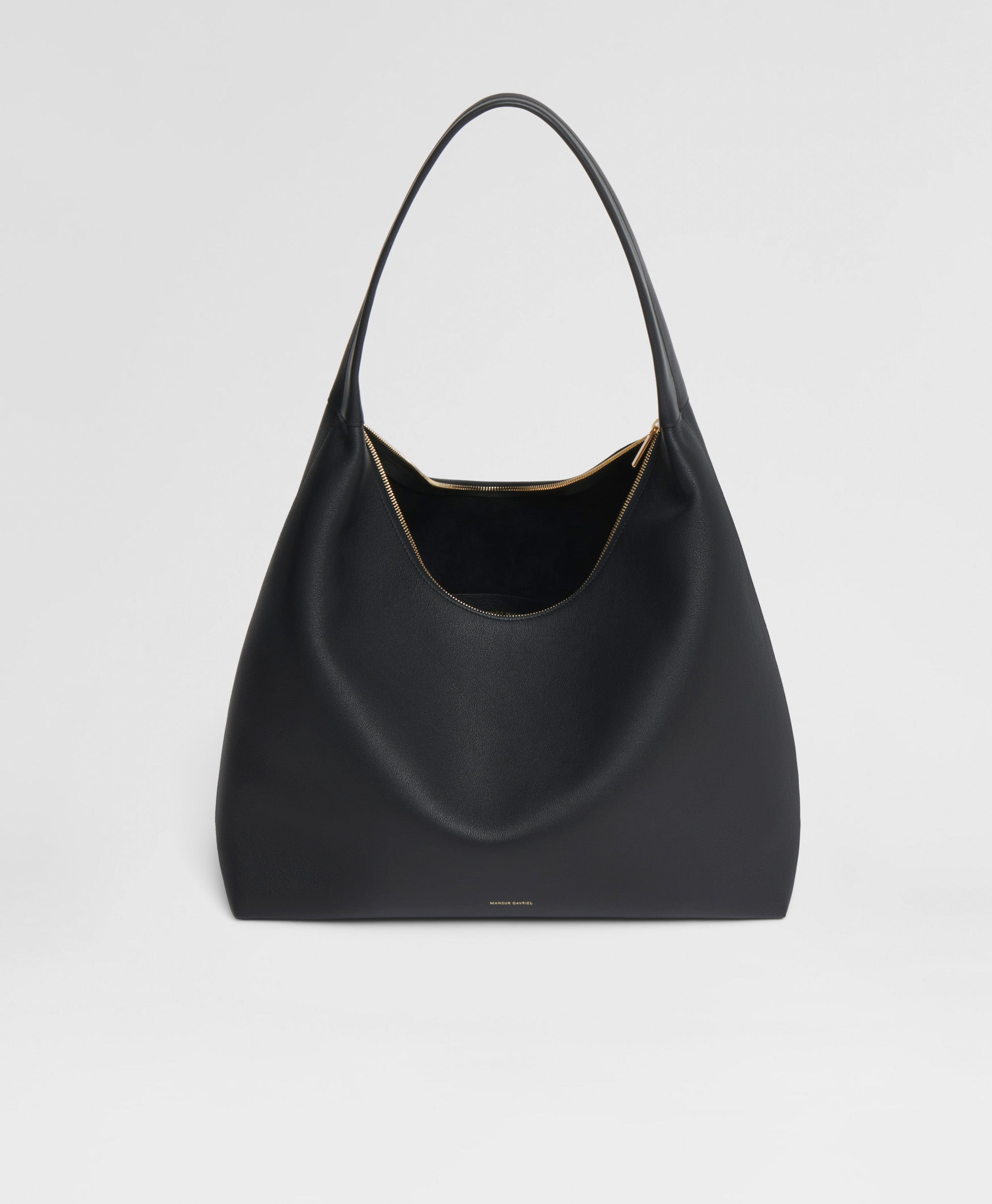 Black leather outlet hobo