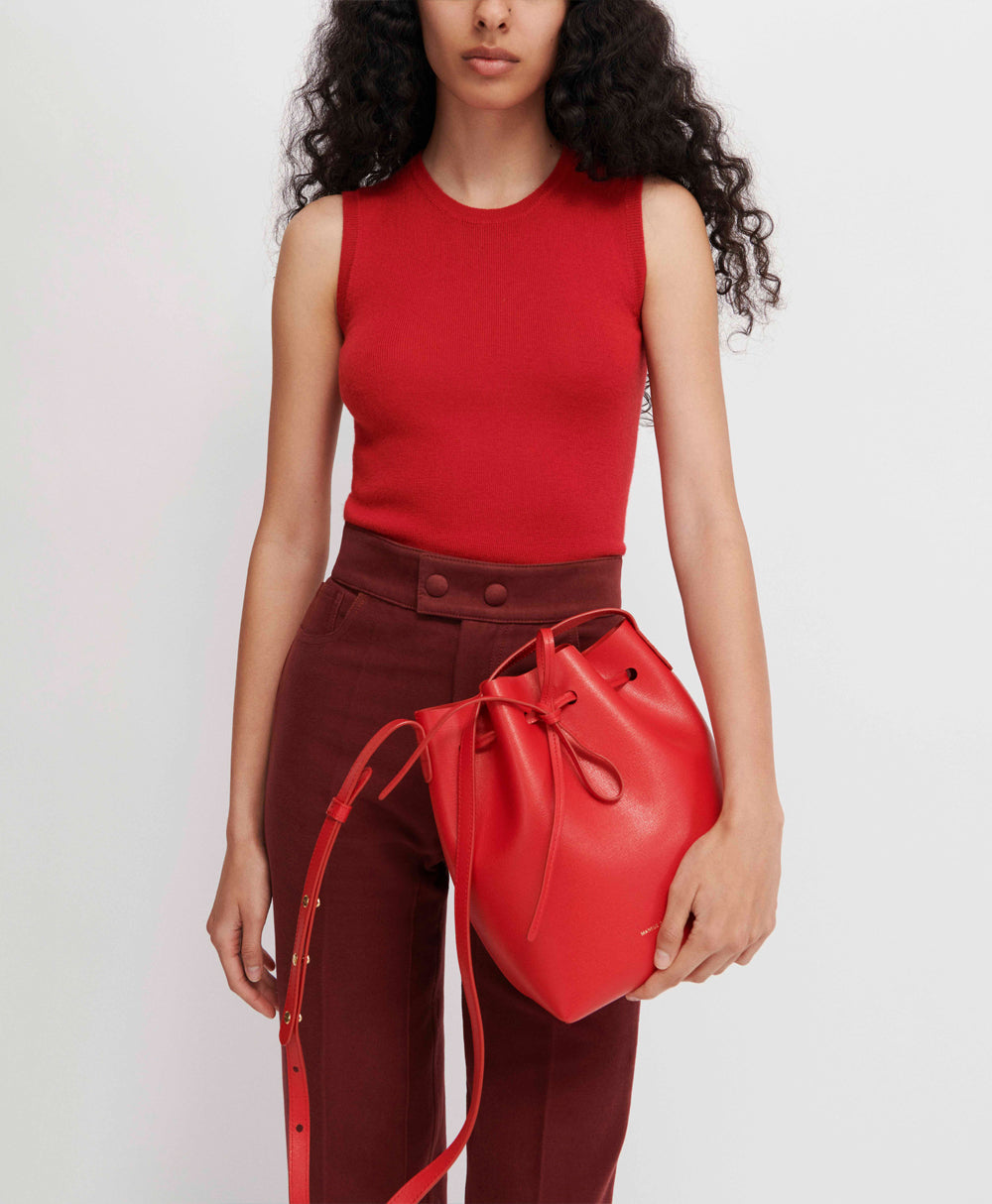 Mansur gavriel red hot sale bucket bag