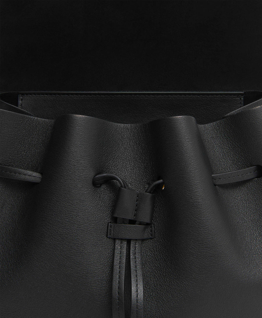 Personalised Monogram Soft Shoulder Bag Black