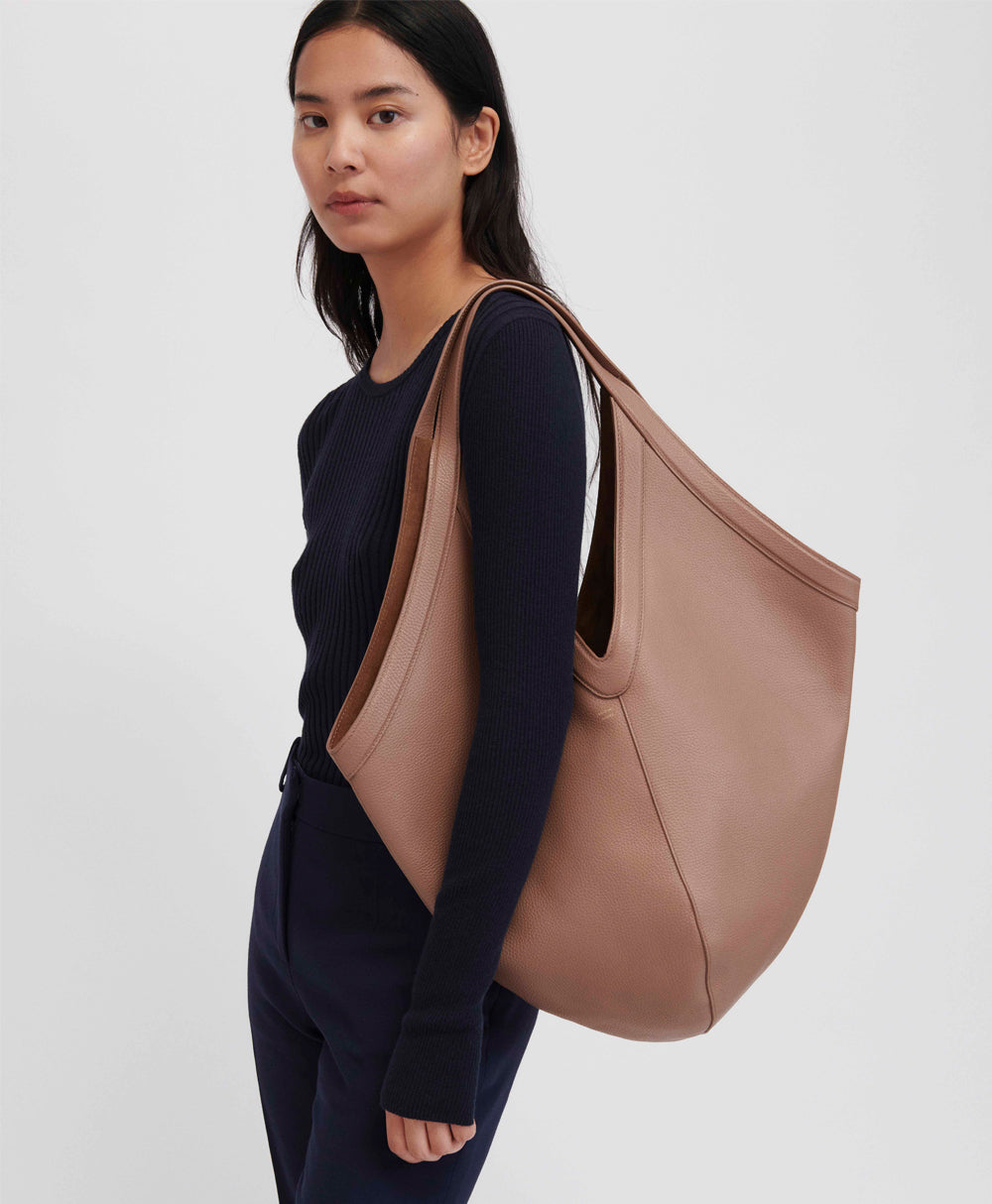 Folded leather tote Mansur Gavriel Navy in Leather - 35068141