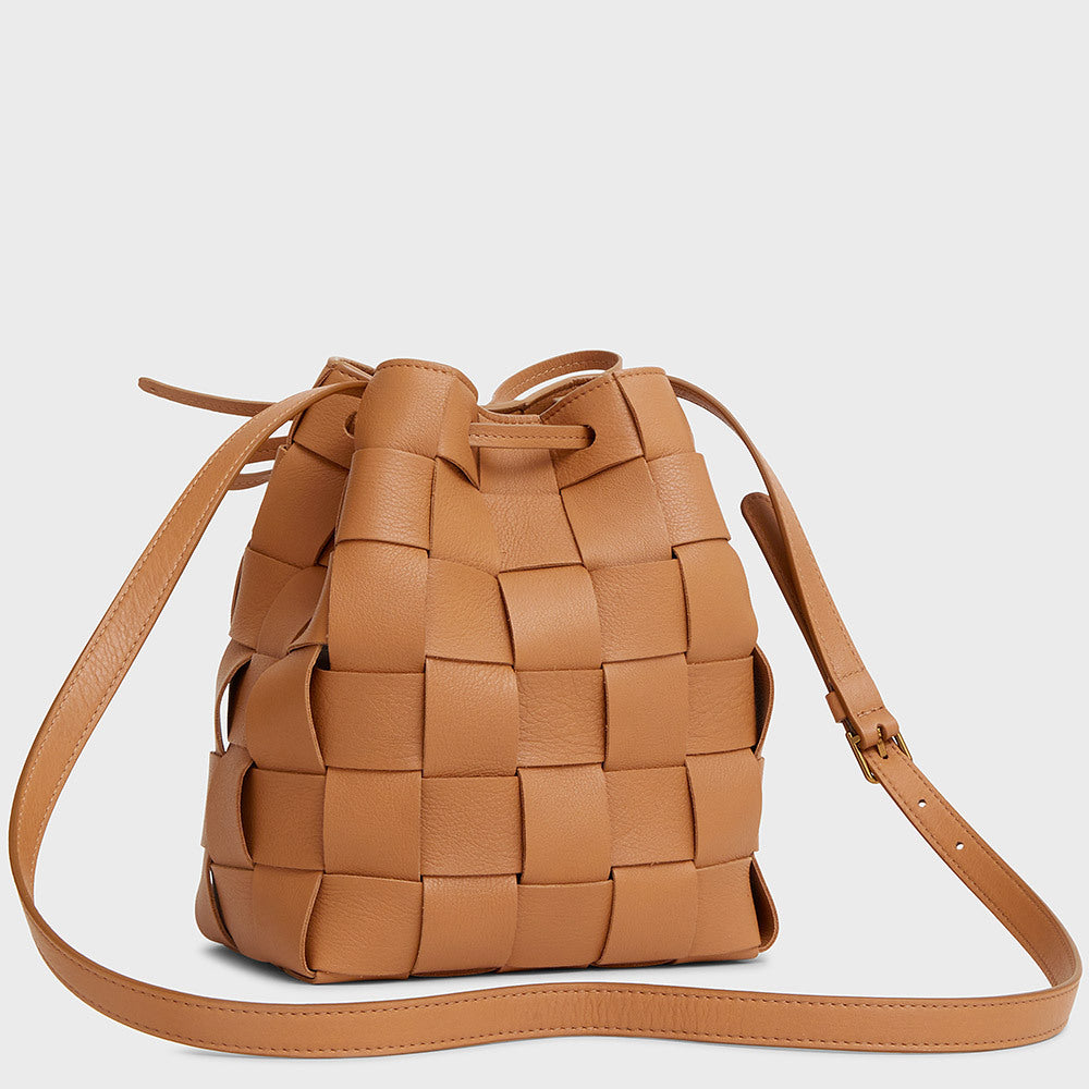 Woven on sale bucket bag